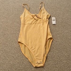 Yellow gingham bodysuit